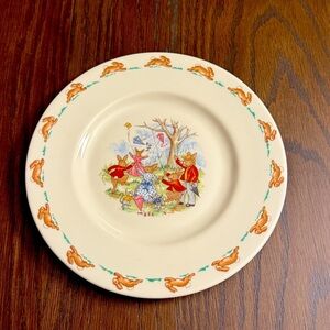 Vintage Royal Doulton Bunnykins plate with british post office scene